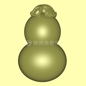 新款葫芦精雕图双面玉雕浮雕图如意电脑雕灰度图玉石挂件花件069