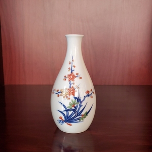 日本今泉今右卫门陶瓷花器小花瓶酒壶手绘青花彩绘斗彩精工名家