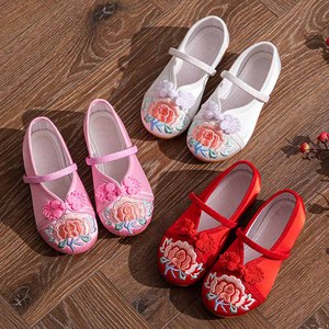 汉服鞋子女童夏季老北京布鞋儿童中国风小女孩古装表演搭配绣花鞋