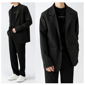 ceecuz 春秋新款垂感宽松休闲西装外套薄男女oversized落肩西服