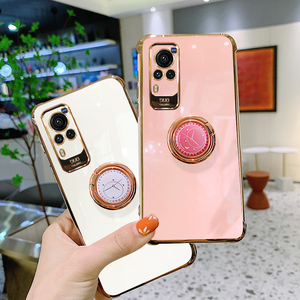 vivox60手机壳女款防摔气囊x60pro保护套创意时钟指环支架x60t全包