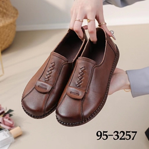 曼莎露迪法兰西2023新款专柜正品牛皮女鞋平底软底妈妈鞋95-3257
