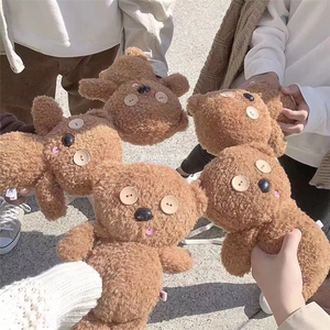 日单usj 小黄人bob的小熊tim 纽扣眼睛小熊公仔玩偶