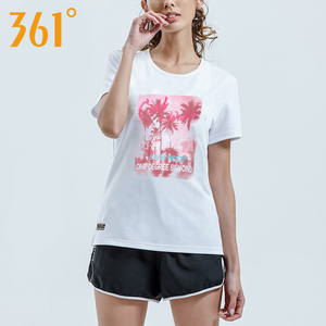 361短袖t恤女夏季正品361度女装体恤学生2018夏装圆领健身运动t桖