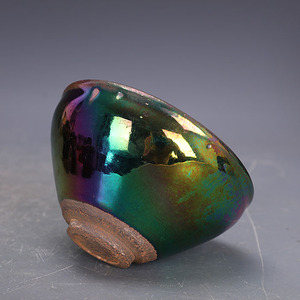 宋代出土文物窑曜变七彩束口碗建盏供御款福建古玩仿古瓷古董收藏