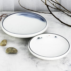 圆汤盘蔚蓝汤菜炖菜盘家用中式凉菜炒菜盘商用创意餐具辛辛辛永平