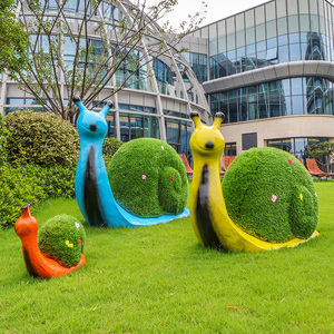 园区景观植草蜗牛摆件户外园林公园楼盘草坪装饰绿雕大象动物雕塑