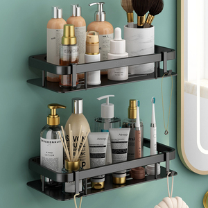 不锈钢卫生间置物架免打孔浴室洗发水收纳架洗漱台置物架家用壁挂