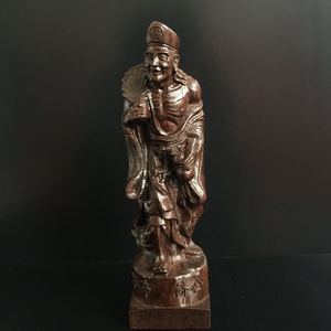 越南沉香木雕摆件 活佛济公 佛像供奉雕像家居实木雕刻木质工艺品