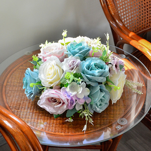 圆形小桌花餐桌摆花商务会议宴会活动客厅餐厅桌面会所装饰摆件花