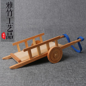 手工木制微型微缩仿古农家院农具大排板车家具模型家居摆件装饰