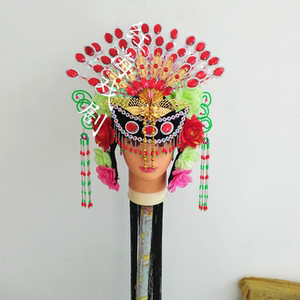 新款扭秧歌头饰民族广场舞蹈头饰手工戏剧影视花旦演出头花头饰