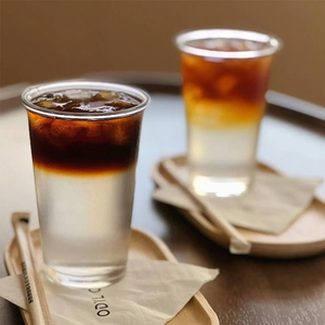 韩国ins大容量透明玻璃杯咖啡冷饮杯简约家用水杯气泡水杯果汁杯