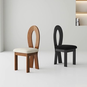 中古餐椅宅寂风法式化妆椅办公靠背设计师家用椅子复古黑色人鱼椅