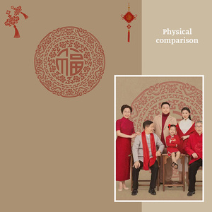 艺术写真照影楼摄影婚纱照室内喜字工笔画全家福油画背景布喷绘布拍照