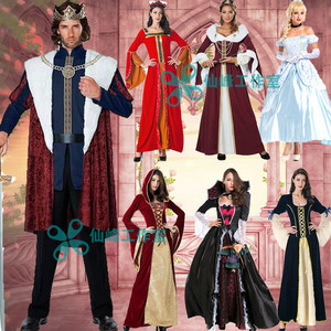 迪士尼白雪公主裙万圣节成人国王王后服灰姑娘派对礼服演出服装