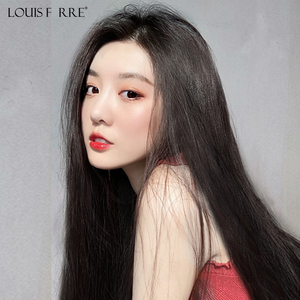 假发女长发中分黑长直发自然气质中长款无刘海网红全头套式假发套