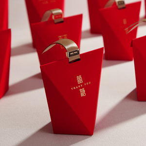 2024新款结婚喜糖盒子创意红色婚礼中国风高级感新中式喜糖果袋