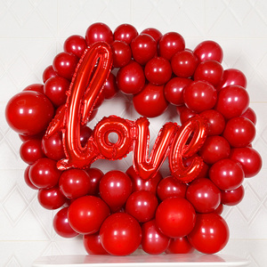 结婚庆装饰love宝石红气球圆环造型圈浪漫婚礼新婚房场景布置用品