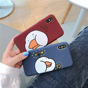 可爱卡通情侣大头鸭6s苹果x手机壳xs max/x/iphone7plus/8个性全包软