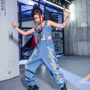 儿童街舞嘻哈风衣服酷帅女童爵士舞套装演出服少儿jazz表演服装潮