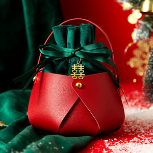圣诞礼物袋结婚喜糖袋子苹果礼盒平安夜平安果手提糖果包装盒装饰