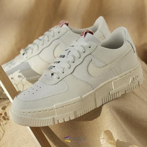 nike pixel 耐克空军一号女解构像素奶油白厚底增高af1板鞋ck6649