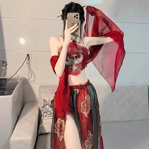 情趣汉服睡衣性感内衣肚兜式吊带古风装制服套装纯欲诱惑暴露女装