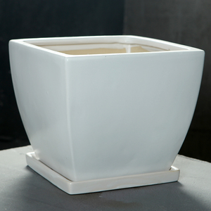 花盆陶瓷特大号大号室内外阳台绿植物简约灰黑色正方形陶瓷花盆