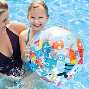 夏季INTEX充气沙滩球儿童水球游泳池漂浮玩具大球小孩水上大排球