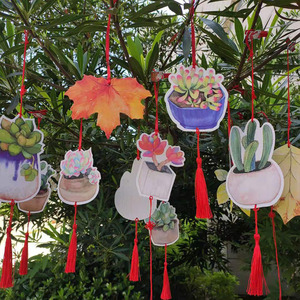 创意卡通异形明信片春节情侣心愿卡许愿树吊卡手写祝福留言卡片