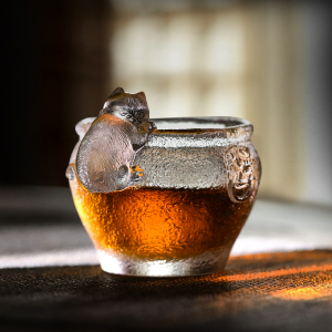 故宫御猫琉璃杯茶杯功夫茶主人杯单杯玻璃品茗杯文创杯子个人专用