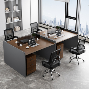 职员办公桌椅组合简约现代员工位屏风卡座隔断4四人6六人位办公室