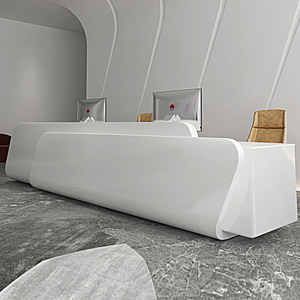 公司烤漆前台接待台办公桌创意简约现代吧台咨询柜台迎宾台收银台