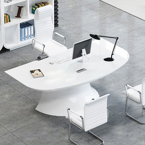 个性设计师弧形烤漆老板桌椅组合时尚大班台总裁经理办公桌主播桌