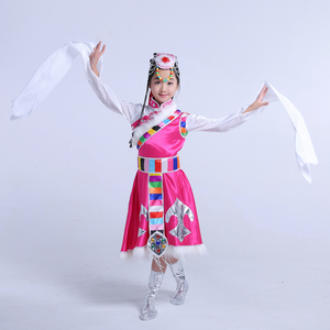 000人付款淘宝儿童舞蹈隆达梅朵演出服装民族风藏族舞蹈水袖民族表演