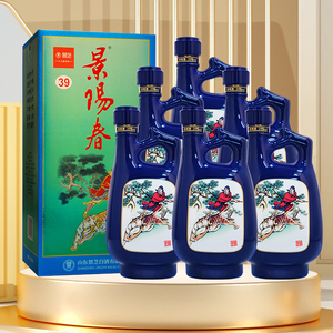 景芝39度500ml新品景阳春小老虎浓香低度山东高档送礼白酒整箱6瓶
