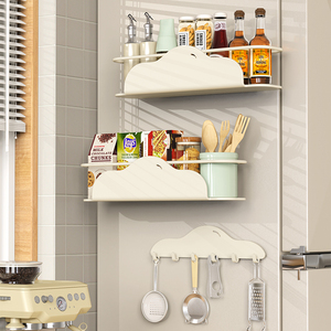 磁吸冰箱置物架侧面收纳架厨房纸巾保鲜膜单层免打孔放调料壁挂架