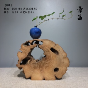 天然风化枯木树根雕空心木头圆圈底座原木随形工艺摆件中式禅意