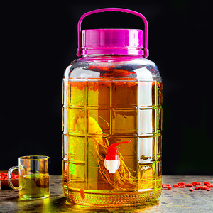 泡酒玻璃瓶带龙头专用酒坛家用药酒瓶10斤泡菜坛子腌菜密封玻璃罐