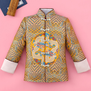 男童拜年服古装中国风复古新年装旗袍儿童春节过年衣服唐装汉服冬