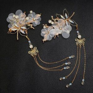 000人付款淘宝原创发冠仙气套装头饰步摇流苏古风古装鲛人泪仙气仙子