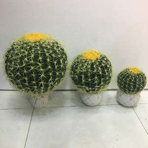 塑料仙人球圆形美饰仿真绿植物沙漠干景花盆摆件客厅装饰球形植物