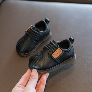 宝宝小皮鞋男童英伦风0-1一岁2婴儿学步鞋软底单鞋10个月春秋季款