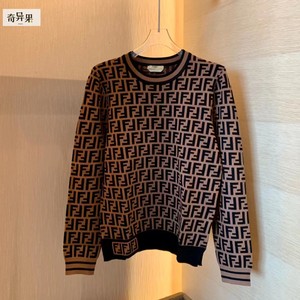 fendi/芬迪 22fw新款 老花字母满logo经典针织衫毛衣长袖上衣女款