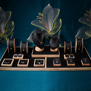 黑皮饰品展示架套装组合柜台珠宝陈列道具首饰套台直播摆台整套