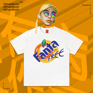 fanta芬达情侣日系古着t恤90s美式街头滑板少年纯棉短袖ulzzang男