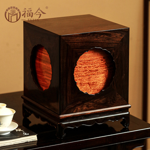 紫光檀纤月茶盒红木新中式茶叶茶具收纳盒分茶盒家用木质茶叶盒子