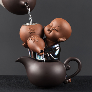 琨德创意小和尚紫砂茶漏功夫茶具茶道配件陶瓷沙弥家用泡茶过滤器