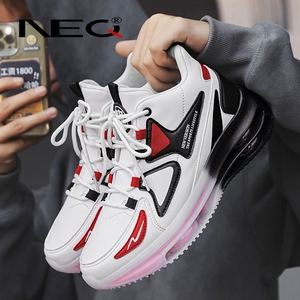 NEQ男鞋春季新款2024青少年运动跑步休闲软底气垫内增高老爹潮鞋